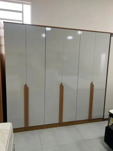 Guarda Roupa 6 Portas Bianca 2,30 m Nature/Off White - BIANCHI
