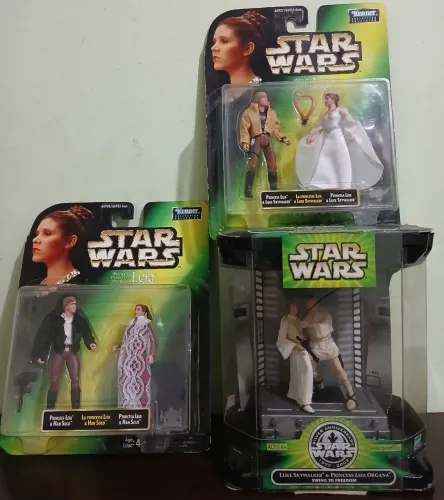 Bonecos Star wars coleção episódio IV Luke, Leia,Han Solo 