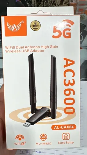 Adaptador Wi-Fi USB Dual Antenna AC3600 WiFi6