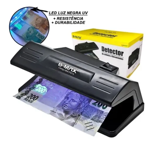 Detector de Cédulas e Documentos Falsos (com Luz UV) Bivolt BMAX BM-F913