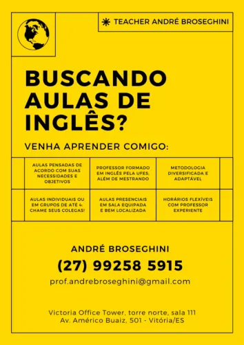 Aulas Particulares de Inglês (online ou Enseada do Suá)