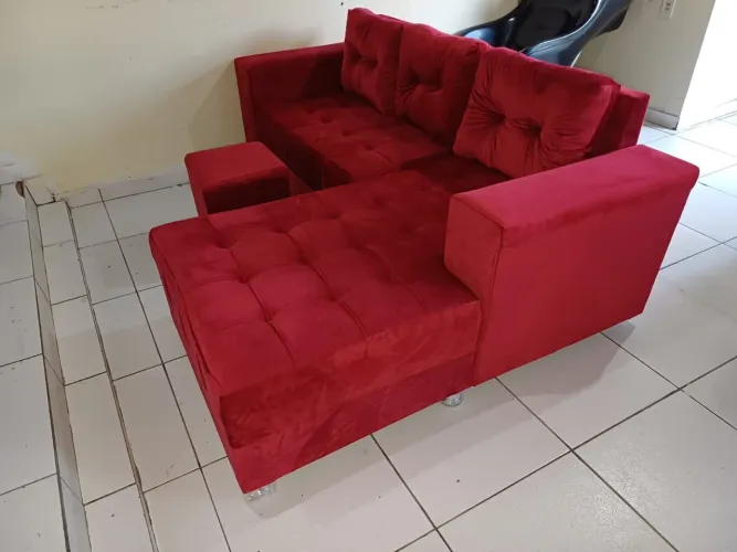 Sofá de Canto Vermelho - Novo entrega grátis 