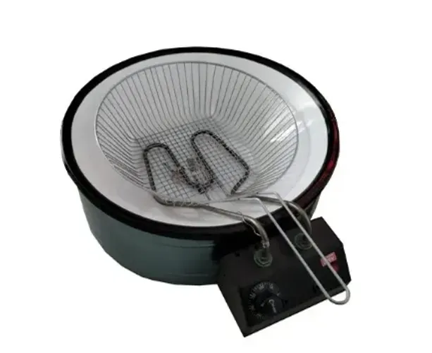 Fritadeira Elétrica Tacho Esmaltado Equipe Inox 8L 220V
