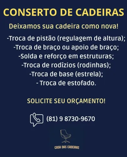Conserto e reforma de cadeiras 