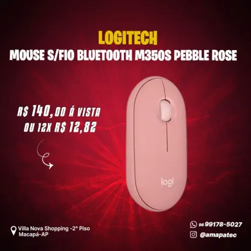 Mouse Sem Fio Logitech Pebble 2 M350s Rose