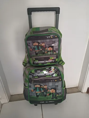 Mochila + lancheira minicraft