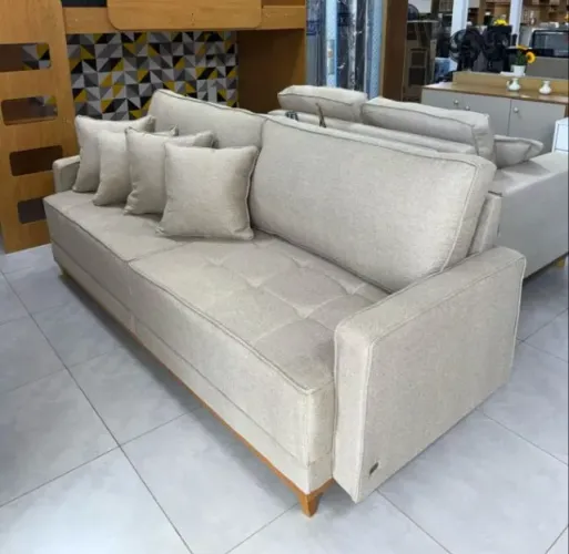 Sofá Living Martins M-199 2,20m Linho FAZEMOS ENTREGAS DF E ENTORNO