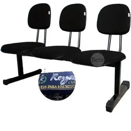 Banco para Escritório 3 Lugares - Preto