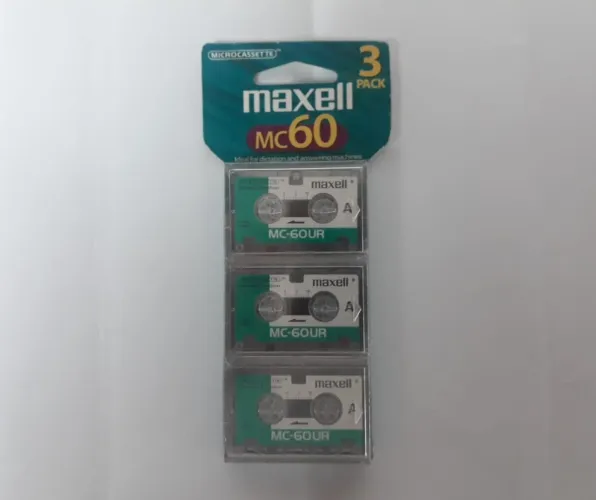 Fita microcassete maxell mc-60 pac/ 3 unidades virgens