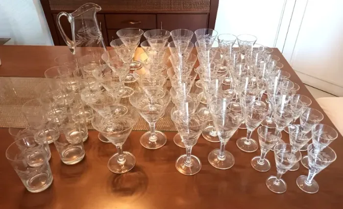 Conjunto Cristal Grande Lapidação Trigo Hering