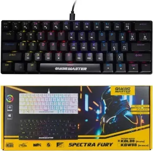 Teclado Gamer Mecânico KBL88 RGB - Compacto e Resistente