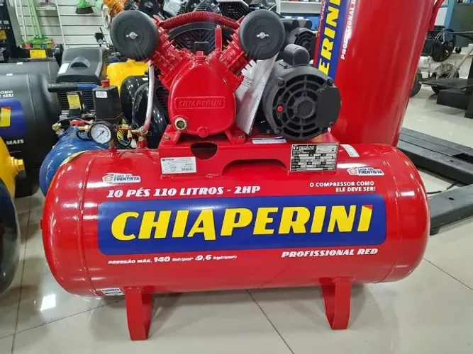 Compressor de Ar 110 Litros Chiaperini 140 Libras Motor 2Hp Mono 10pes - Chiaperini