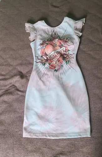 Vestido de algodão estampado