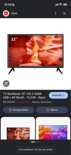 Tv Multilaser 32 sem ser smart mas pega internet e aplicativos!