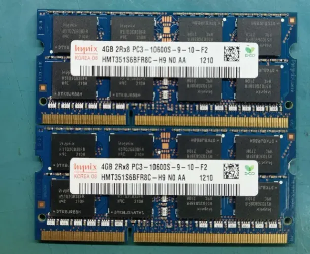 2 Memórias de 4Gb Notebook Ddr3 1333Mhz