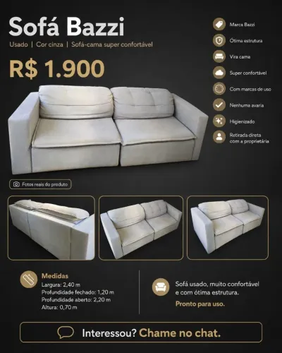 Sofa marca Bazzi em ótimo estado