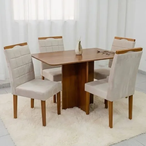 Mesa Salinas 120cm com 4 cadeiras Las Vegas - Entrega Rápida