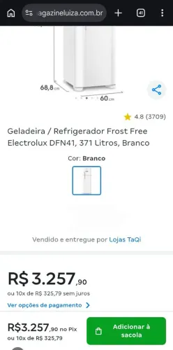 Geladeira Eletrolux 371l
