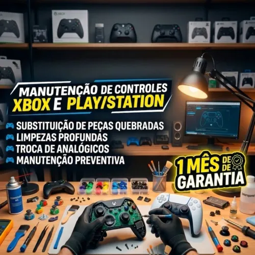 MANUTENÇÃO CONTROLES DE VIDEOGAMES! LINHA XBOX E PLAYSTATION!