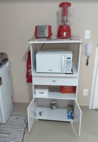 Armário Organizador para Micro-ondas Branco (Com Detalhes)