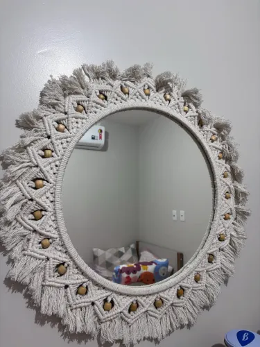 Espelho mandala macramê