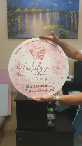 Placa para salão e nail designer personalizada com logomarca manicure