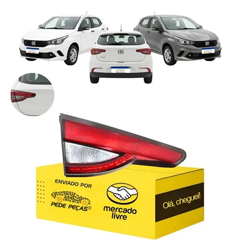 Lanterna Sinaleira Tampa Fiat Argo 2018 19 A 2026 Cristal Le Esquerdo/motorista Vermelho