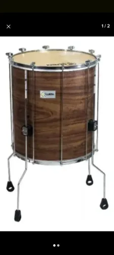 Surdo Luen Guetto 18" x 60cm Madeira Imbuia Pele Animal 4 Pés - Pouco Usado + Capas!