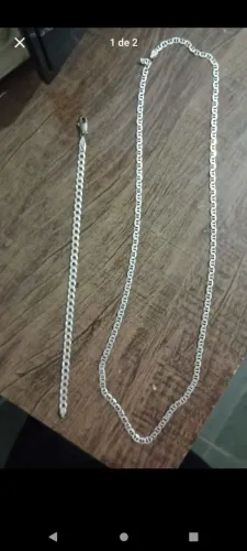 Cordão de prata e pulseira 925