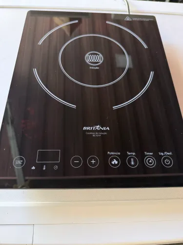 Cooktop 1 Boca Britânia Indução Preto Vidro
