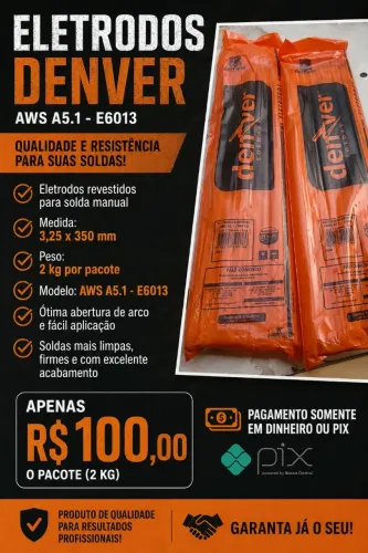 Eletrodos Denver E6013 3,25mm - 4kg (2 Pacotes)