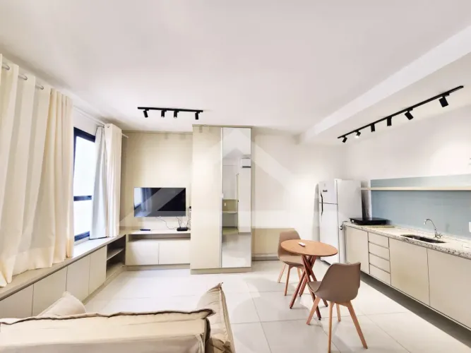 Kitnet mobiliada para venda e locação no Edifício Blend Coliving, próximo ao Pão de Açúcar