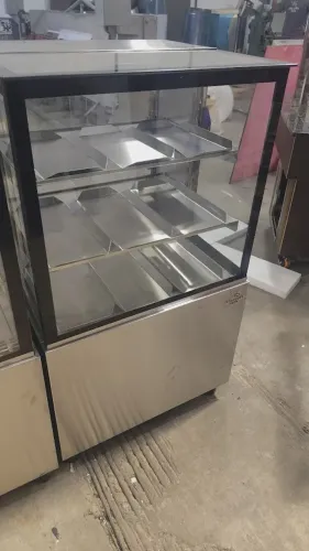 VITRINE EXPOSITORA REFRIGERADA INOX 1,20X60X1,20 PARA BOLOS E TORTAS