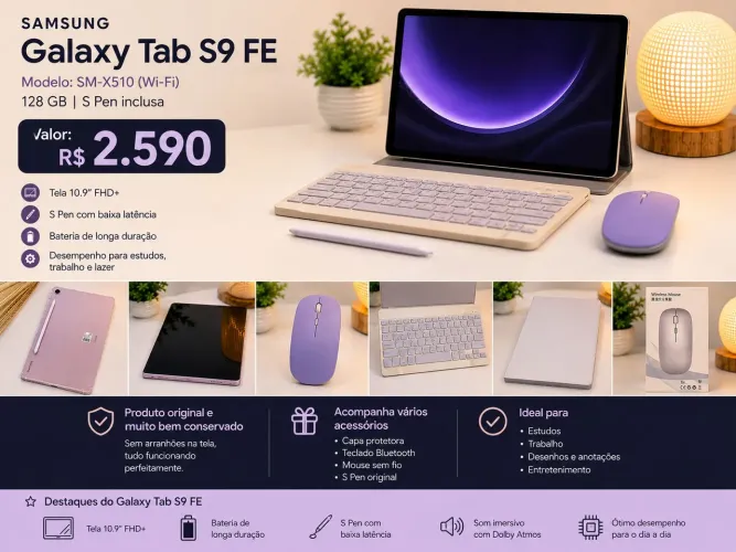 Samsung Galaxy Tab S9 FE Completo! ?