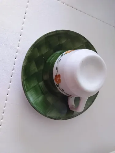 6 conjunto de xícaras com pires de cerâmica usados para café