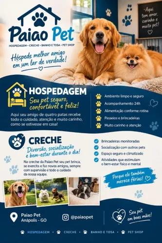 Hospedagem e creche pet