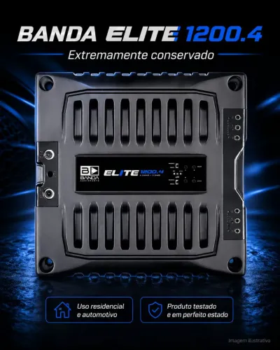 Módulo Amplificador Banda Elite 1200.4 - 1200W RMS 4 Canais 2 Ohms