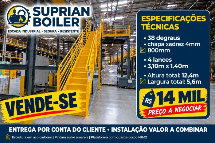 Escada industrial desmontada é exatamente a escada da foto  