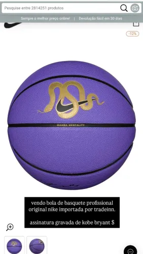 Bola de basquete original Nike Kobe Bryant