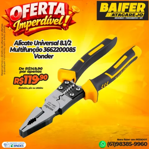Alicate Universal 8.1/2 Multifunção 3662200085 Vonder