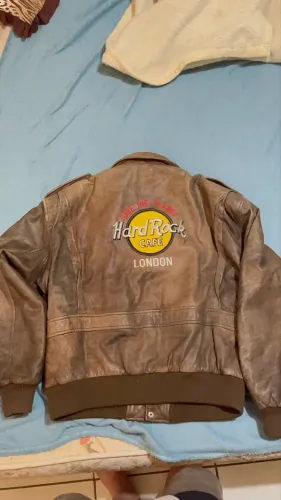 Jaqueta de couro hard rock café