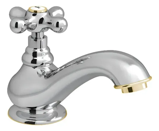 Torneira Belle Epoque Deca Bica Media Cromado Com Dourado Hi Acabamento Brilhante Cor Prat