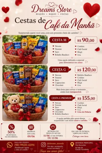Cesta de Café da Manhã para Presente