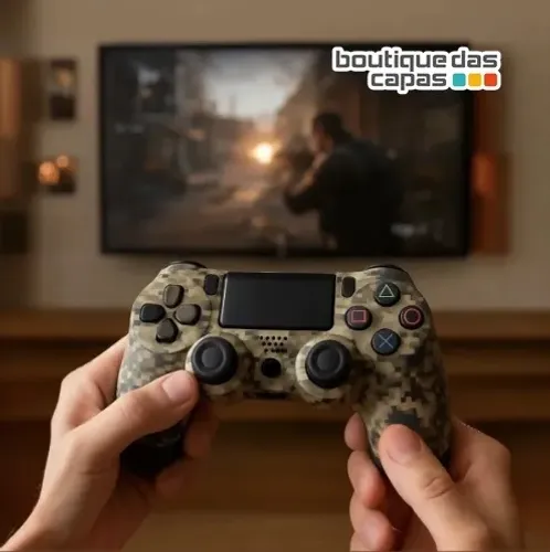 CONTROLE SEM FIO CAMUFLADO PARA GAME PS4 MO-P4-MC MARCA: ATOMO