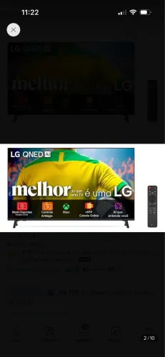 TV LG 55" QNED 55QNED73ASA 4K Nova - Tela Quebrada (Para Retirada De Peças)