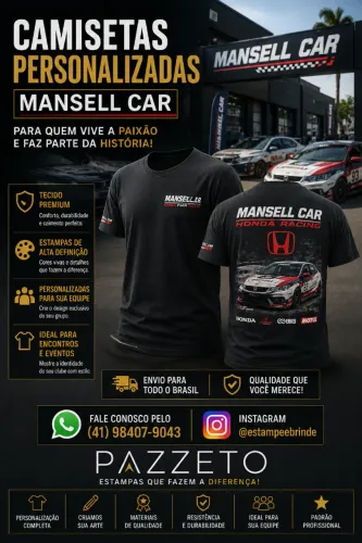 Camisetas para Competições ou Paixões por Carros