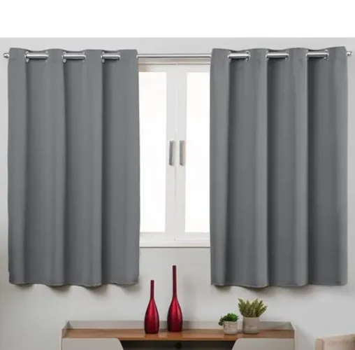 cortina cinza blackout quarto 