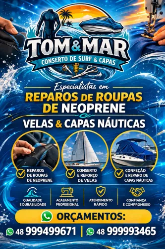 Reparos de roupas de surf, velas e capas náuticas