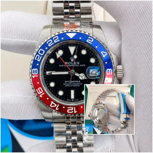 RELOGIO GMT MASTER AZUL E VERMELHO AUTOMÁTICO 