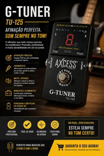Pedal de guitarra afinador Axcess G-tunner TU-125